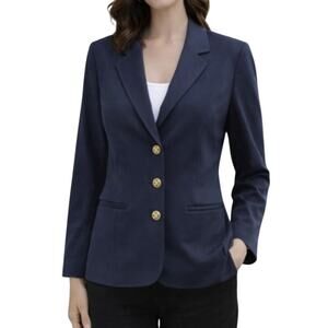 Linea by Louis Dell’Olio Blazer XL Navy Gold Button Career Office Jacket Classic